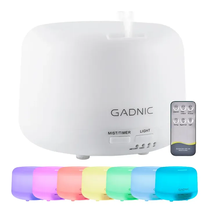 Humidificador blanco con luces de colores